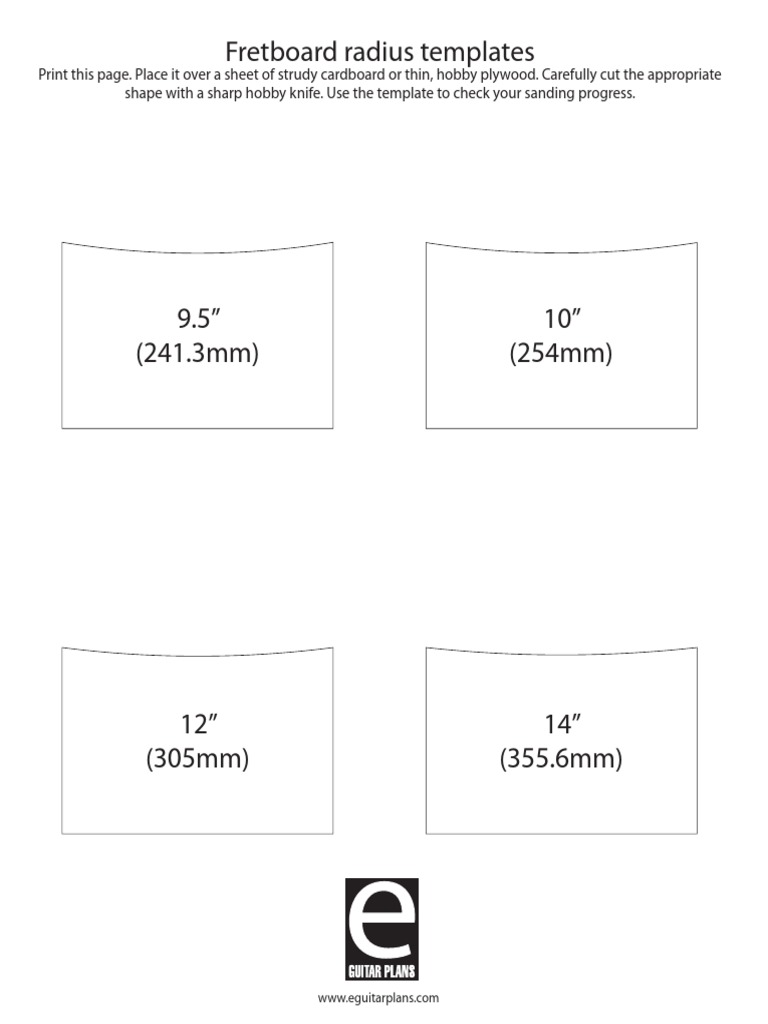 Detail Guitar Fret Template Nomer 48