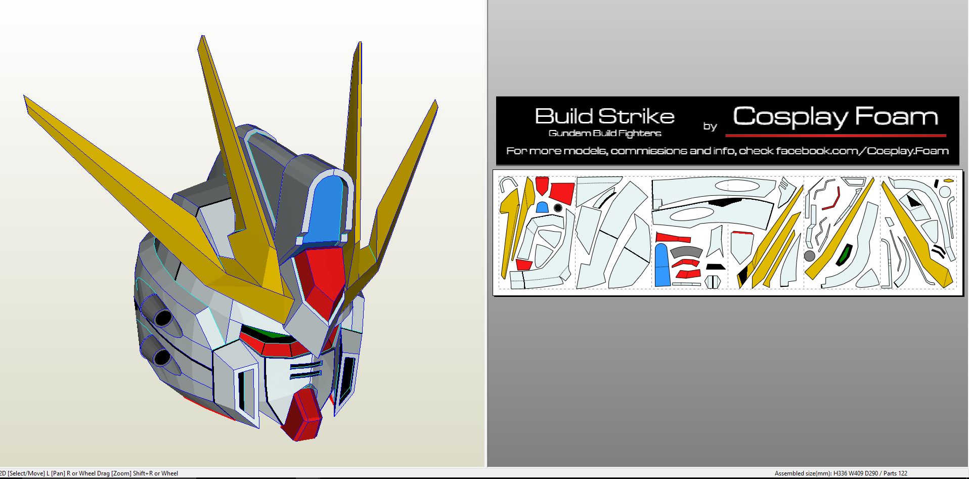 Detail Gundam Papercraft Template Nomer 13