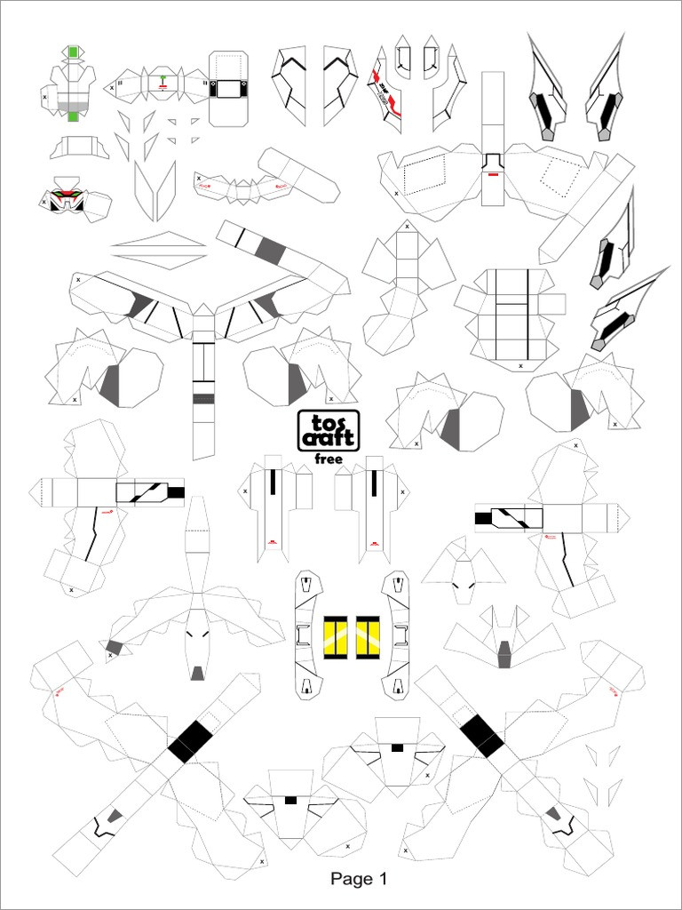 Detail Gundam Papercraft Template Nomer 16