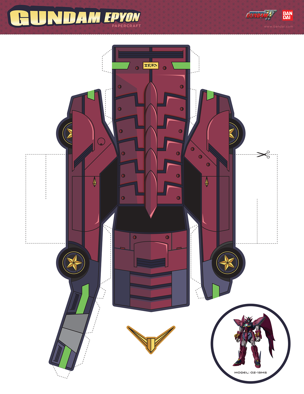 Detail Gundam Papercraft Template Nomer 19