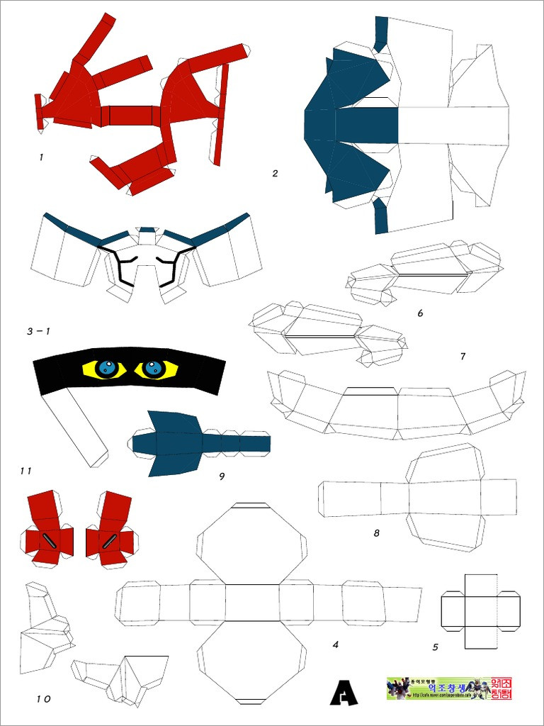 Detail Gundam Papercraft Template Nomer 21