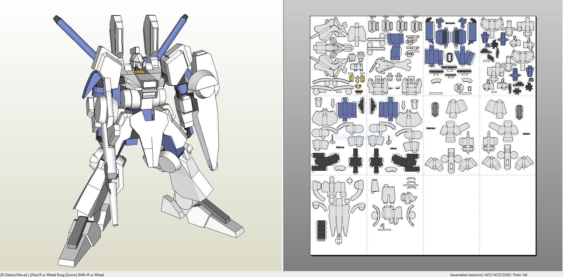 Detail Gundam Papercraft Template Nomer 4