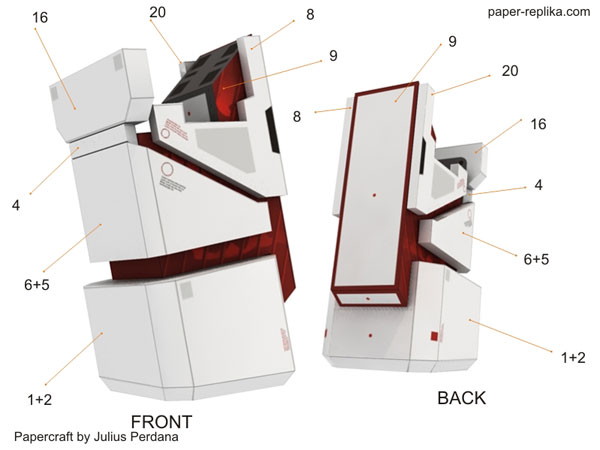 Detail Gundam Papercraft Template Nomer 34