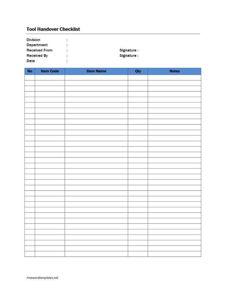 Detail Handover List Template Nomer 10