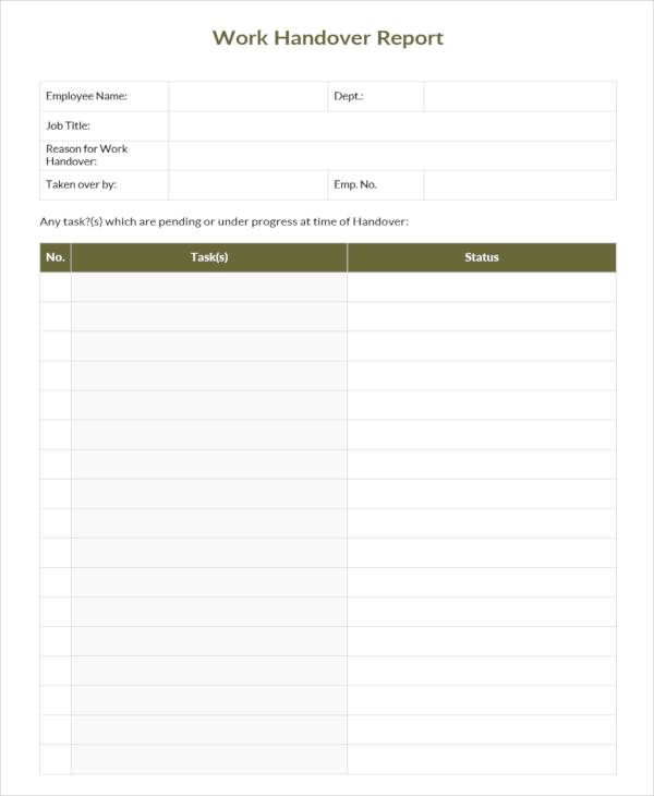 Detail Handover List Template Nomer 15