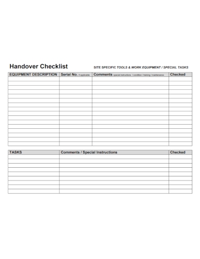 Detail Handover List Template Nomer 19