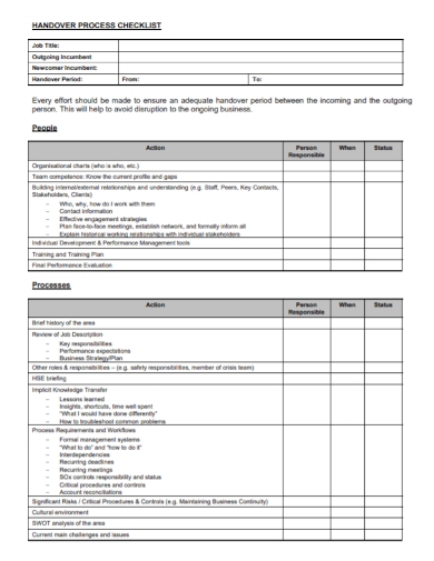 Detail Handover List Template Nomer 21