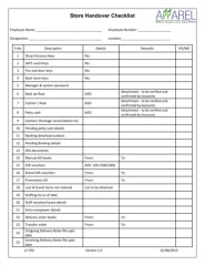 Detail Handover List Template Nomer 26