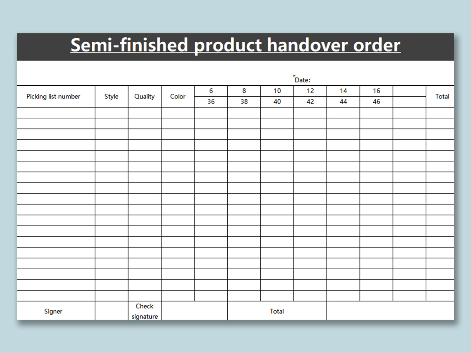 Detail Handover List Template Nomer 33