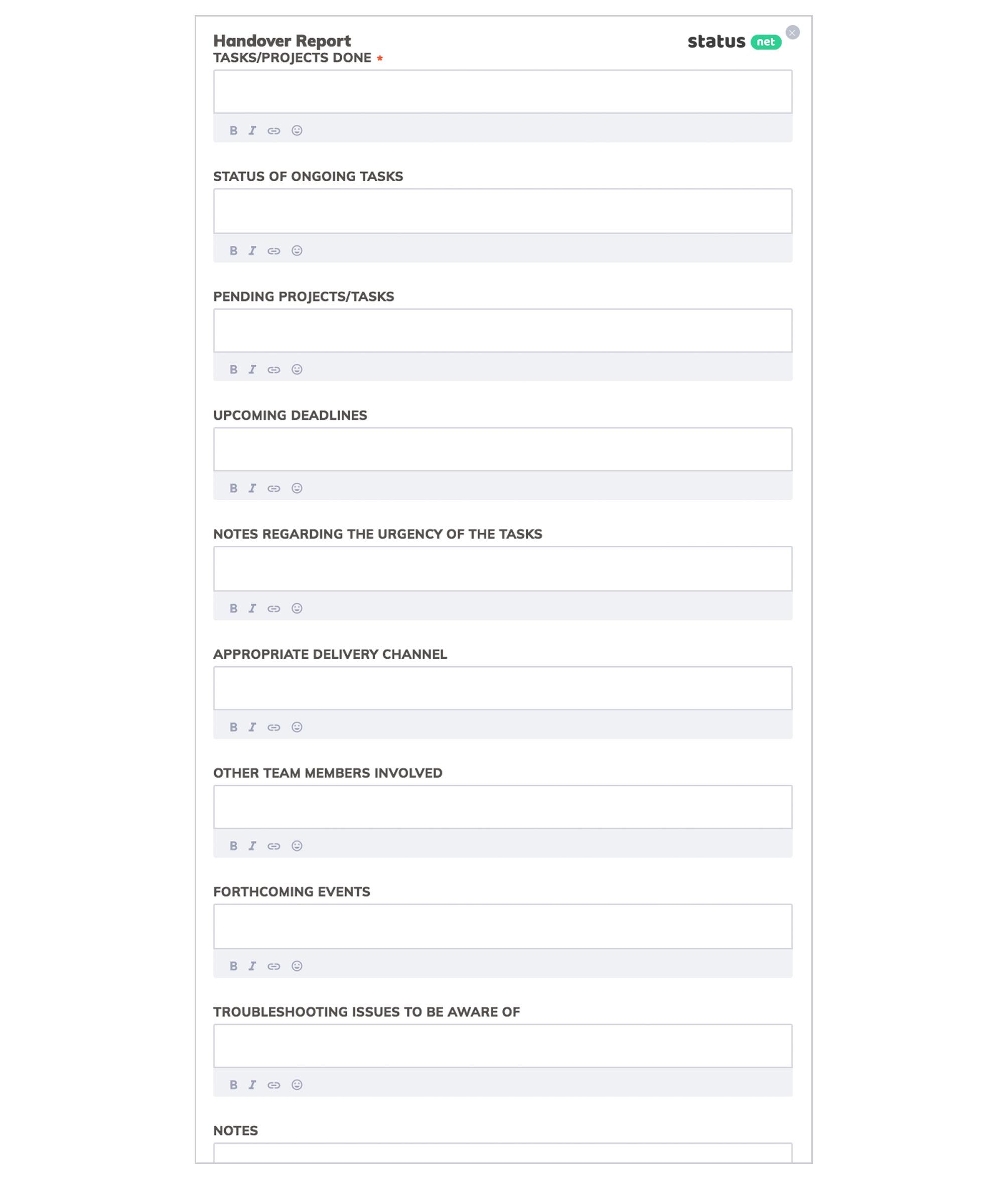Detail Handover List Template Nomer 37