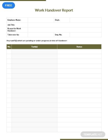 Detail Handover List Template Nomer 6