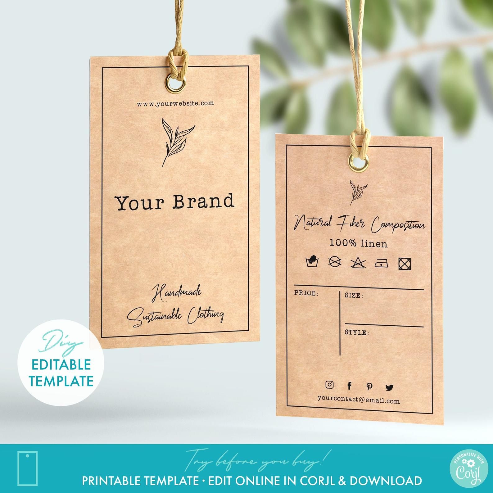 Detail Hang Tag Design Template Nomer 9