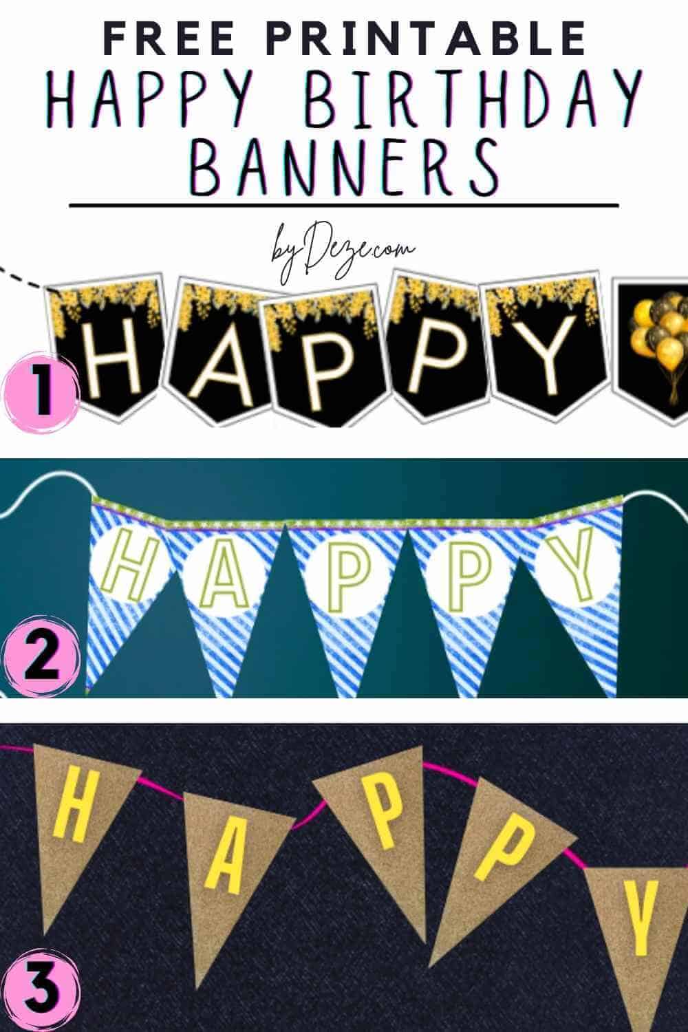 Detail Happy Birthday Flag Template Nomer 25