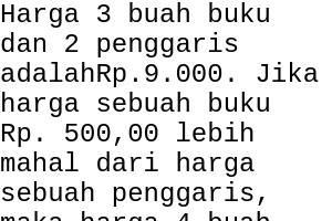 Detail Harga 3 Buah Buku Dan 2 Penggaris Nomer 9