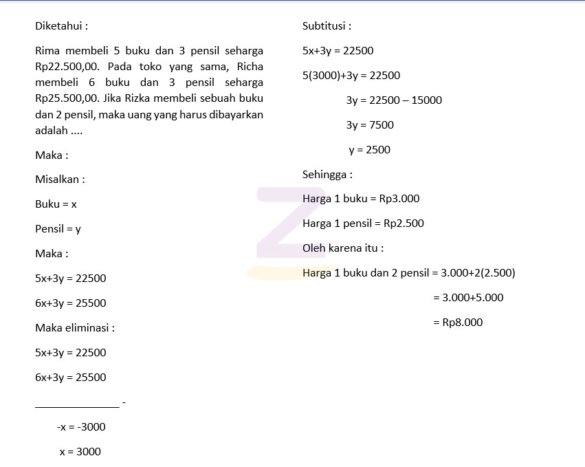 Detail Harga 3 Buku Tulis 2 Pensil Dan 3 Bolpoin Adalah Nomer 44