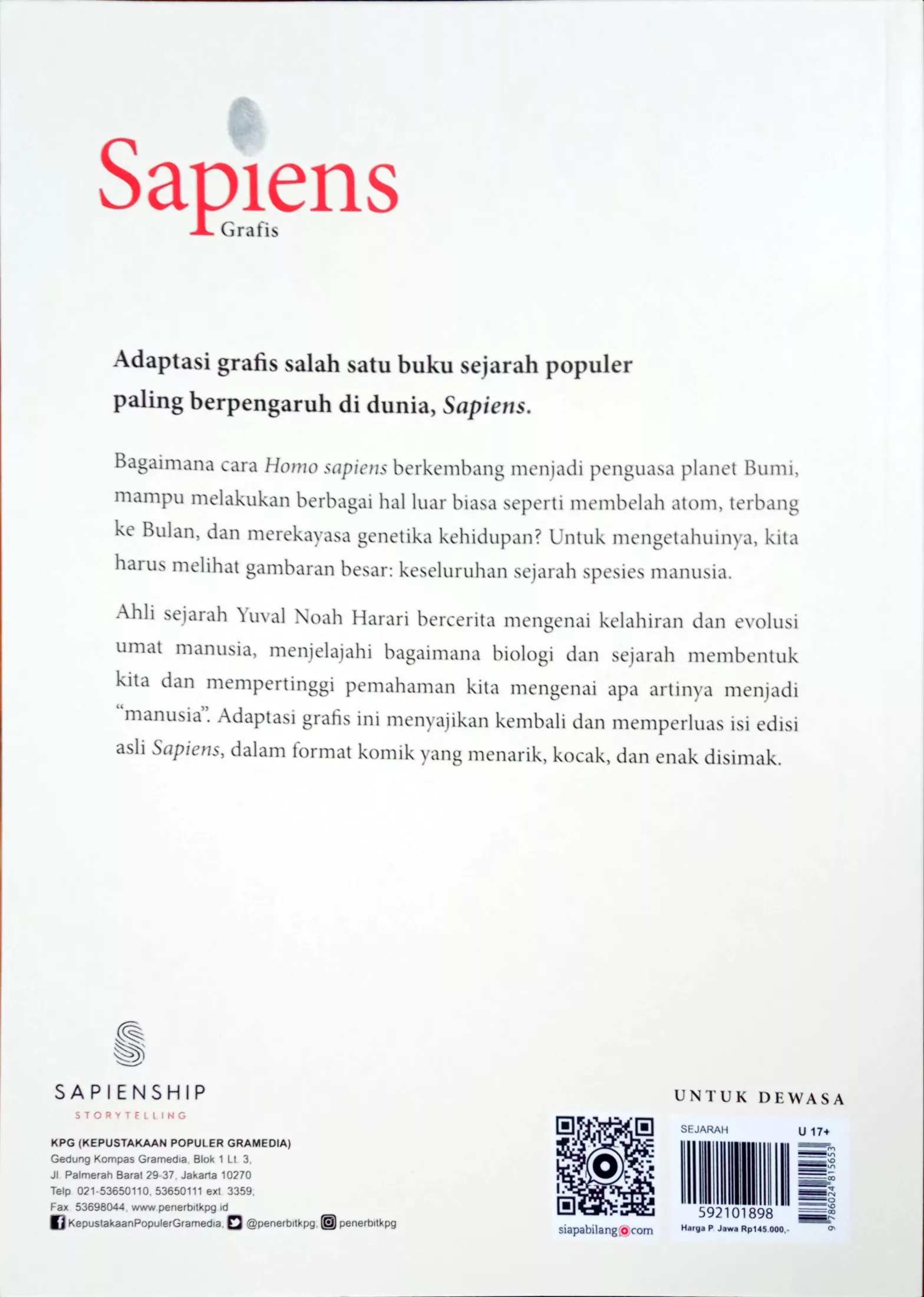 Detail Harga Buku Sapiens Nomer 22