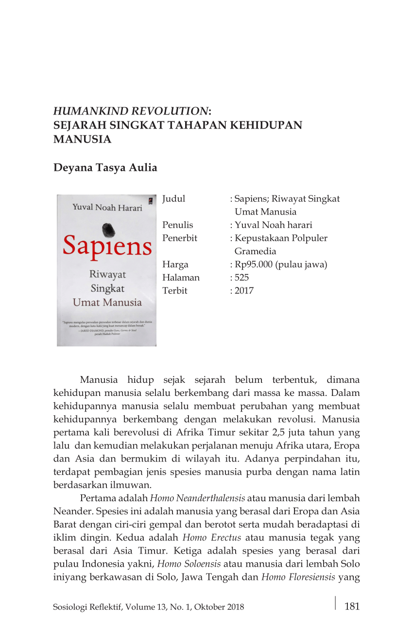 Detail Harga Buku Sapiens Nomer 45