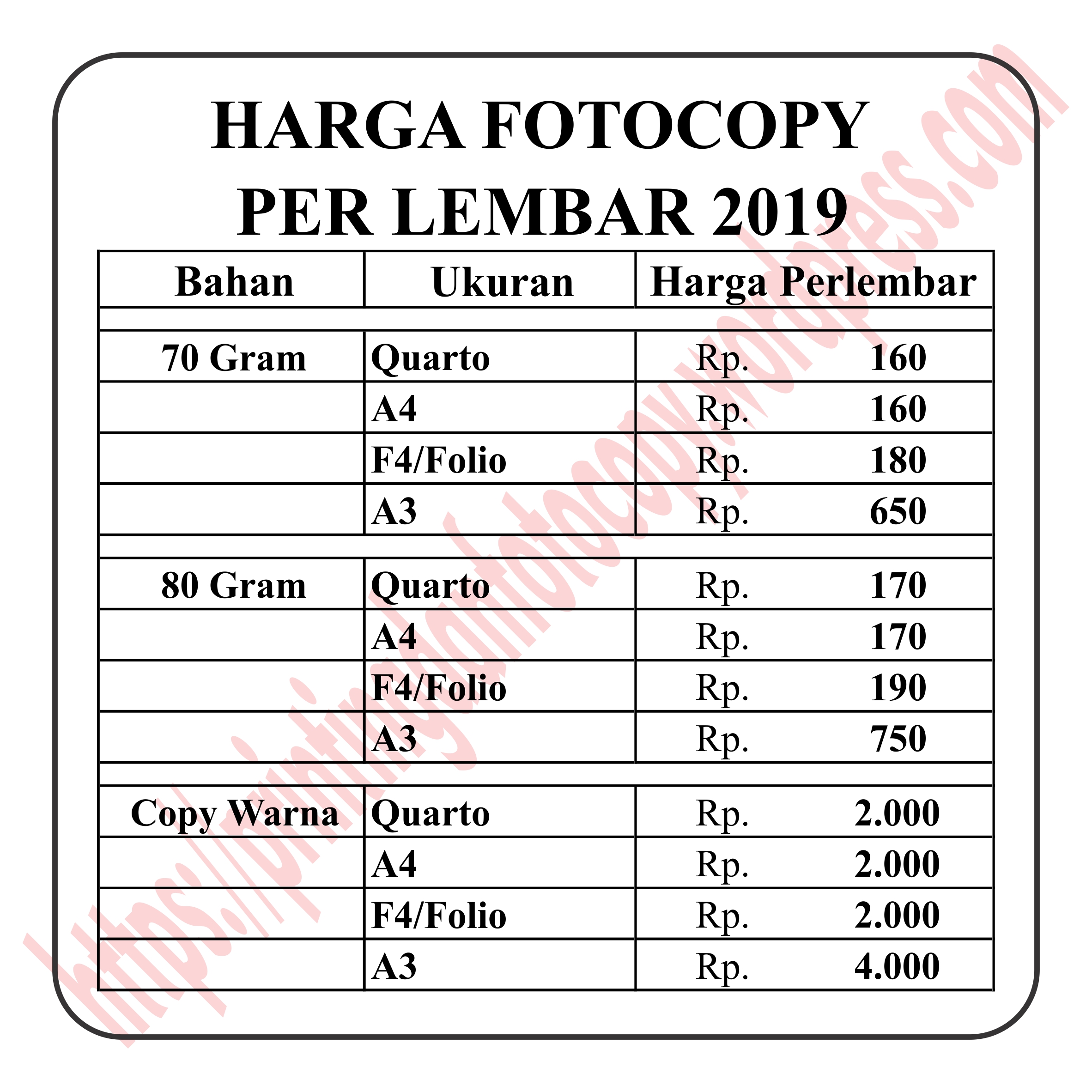 Detail Harga Foto Copy Nomer 49