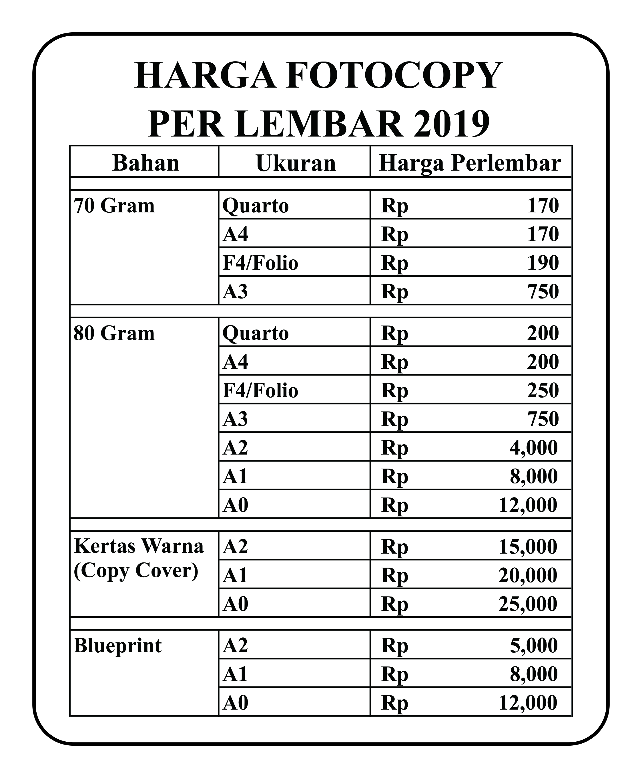 Detail Harga Foto Copy Per Lembar Nomer 5