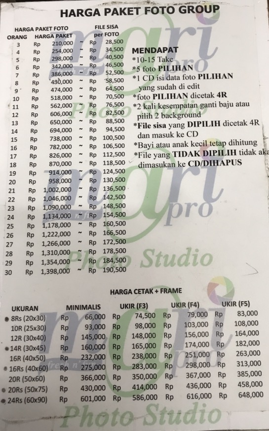 Harga Foto Studio Di Mari Photo Medan - KibrisPDR