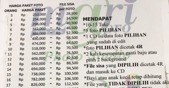 Detail Harga Foto Studio Di Mari Photo Medan Nomer 2