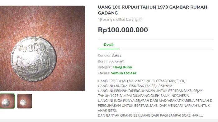 Detail Harga Koin 100 Rumah Gadang Nomer 50