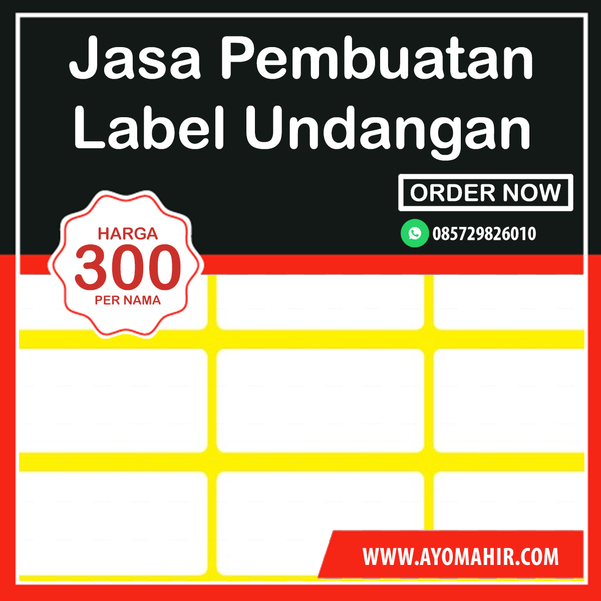 Detail Harga Label Undangan Nomer 15