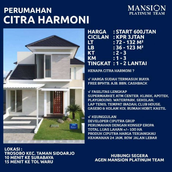 Detail Harga Rumah Citra Harmoni Nomer 30