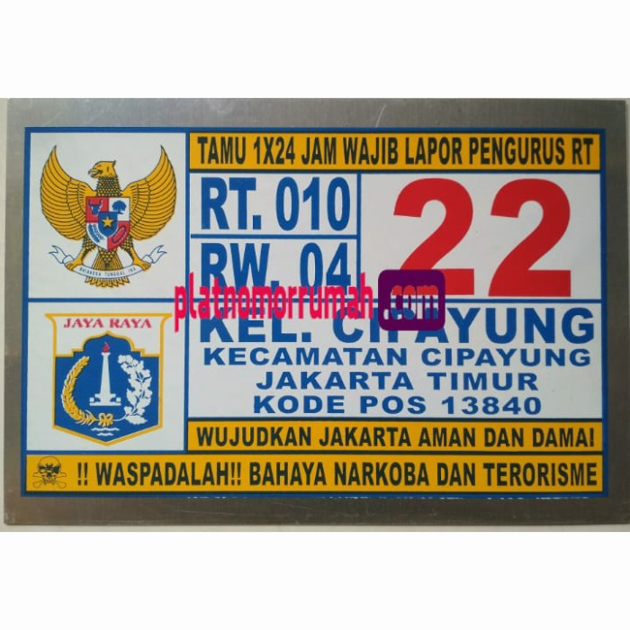 Detail Harga Rumah Plat Motor Nomer 29