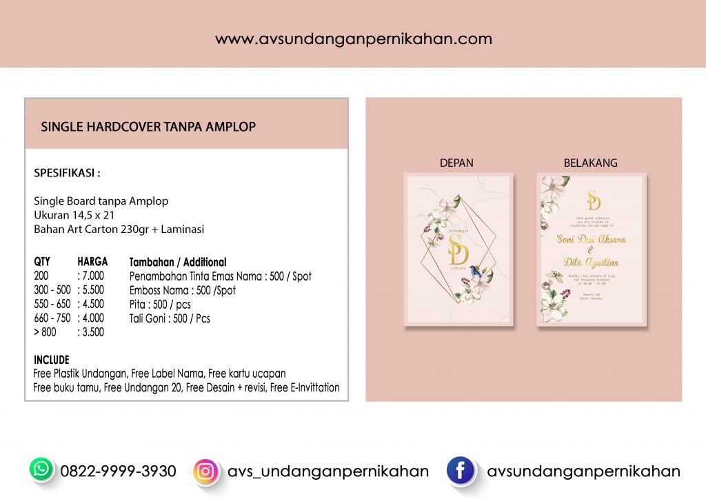 Detail Harga Undangan Single Hardcover Nomer 31