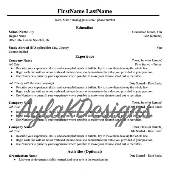 Detail Harvard Resume Template Nomer 29