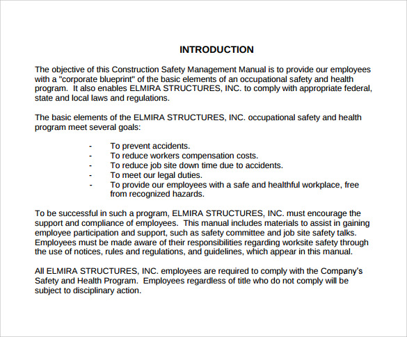 Detail Health And Safety Manual Template Free Nomer 2