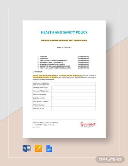 Detail Health And Safety Manual Template Free Nomer 11