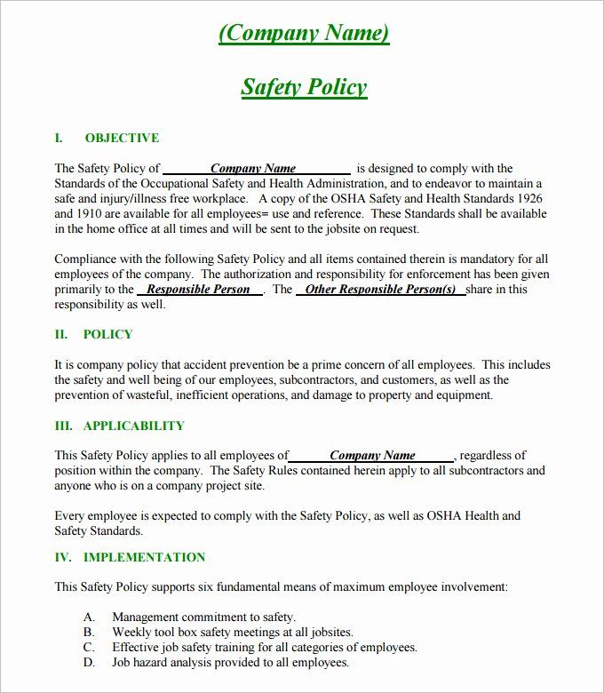 Detail Health And Safety Manual Template Free Nomer 26