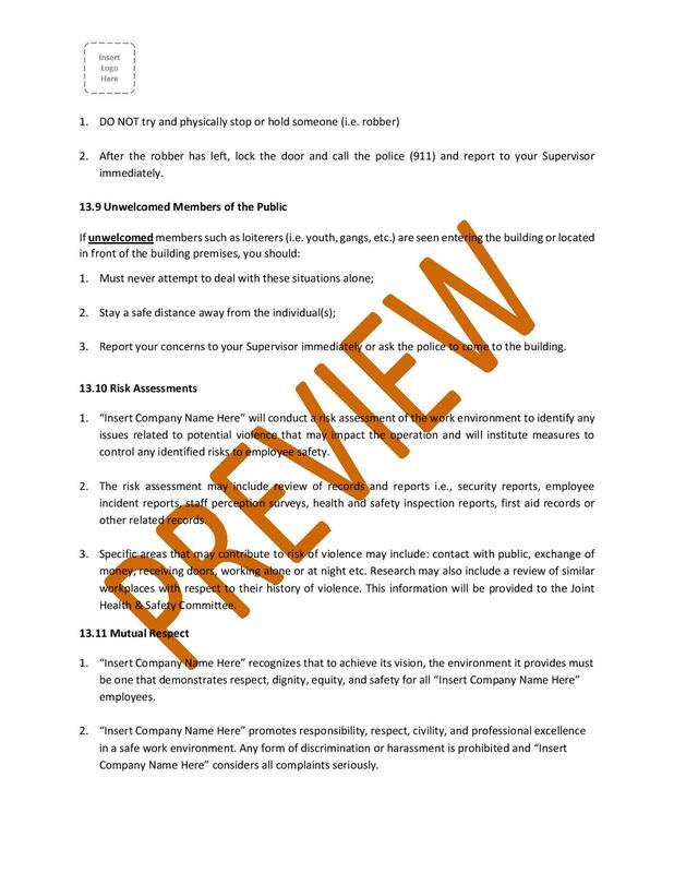 Detail Health And Safety Manual Template Free Nomer 27