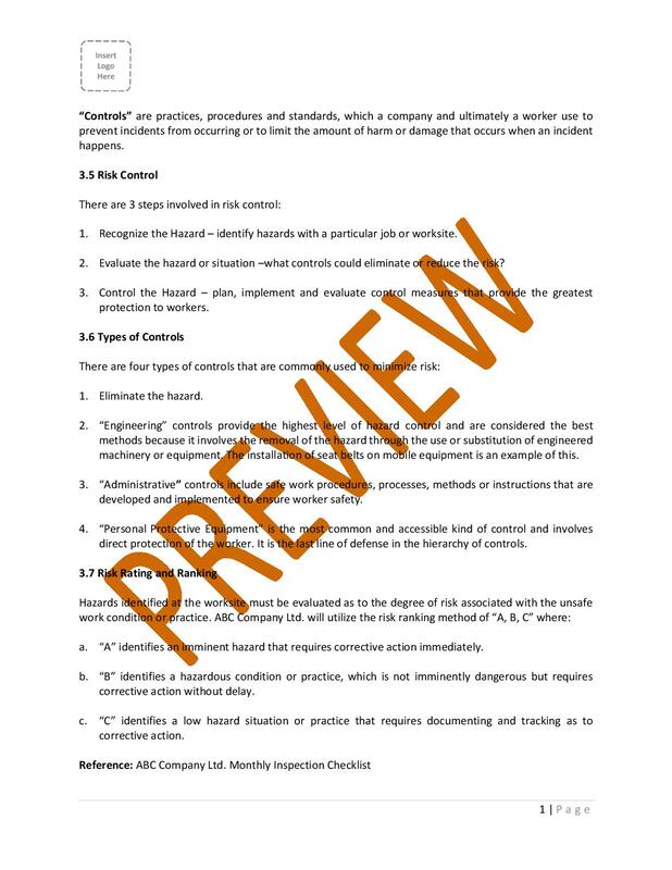 Detail Health And Safety Manual Template Free Nomer 28