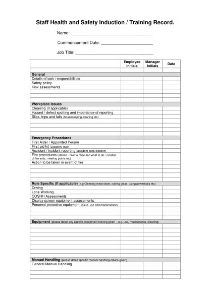 Detail Health And Safety Manual Template Free Nomer 57