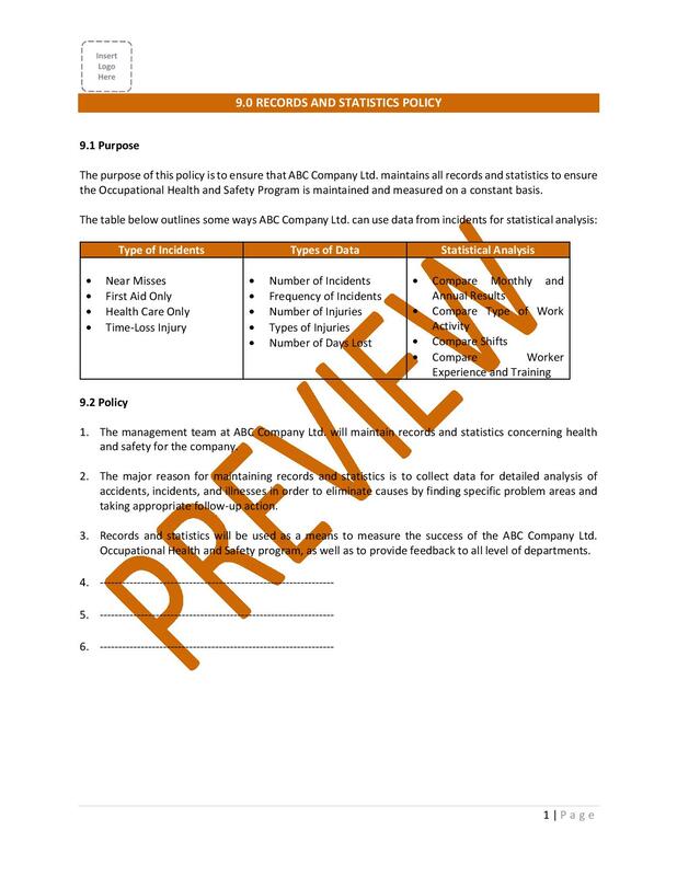 Detail Health And Safety Manual Template Free Nomer 9