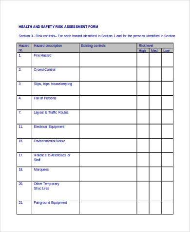 Detail Health And Safety Risk Assessment Template Free Nomer 21