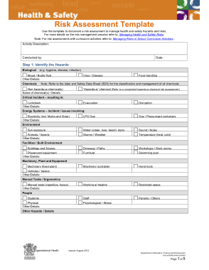 Detail Health And Safety Risk Assessment Template Free Nomer 9