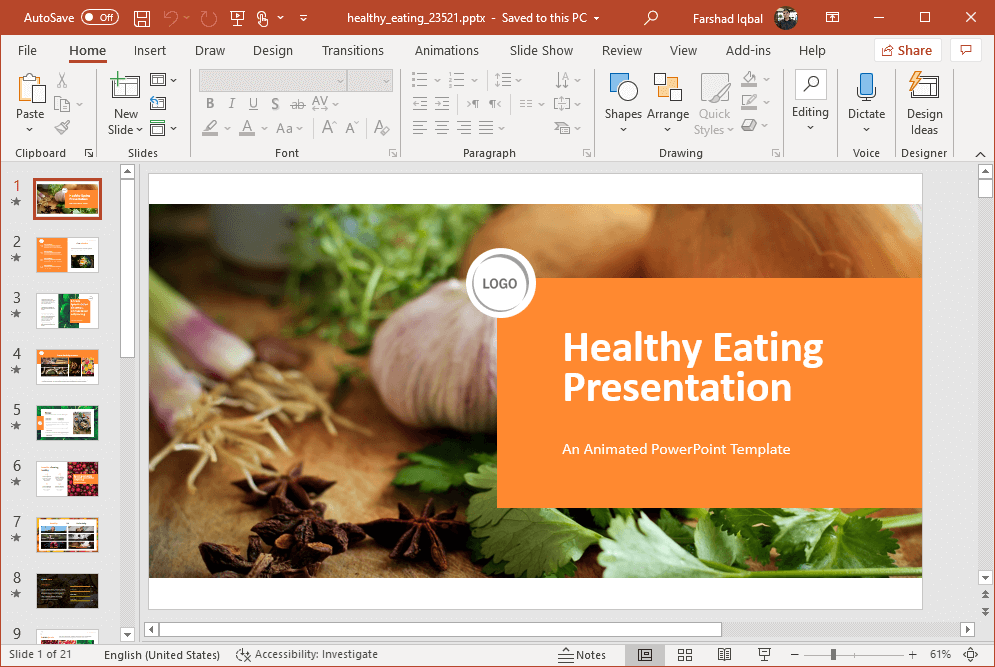 Detail Health Slides Template Nomer 29