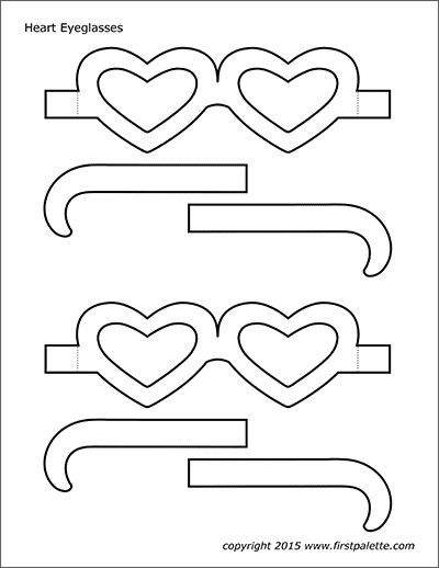 Heart Glasses Template - KibrisPDR