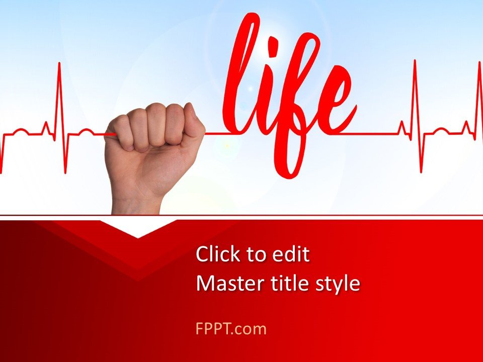 Detail Heartbeat Powerpoint Template Free Nomer 16
