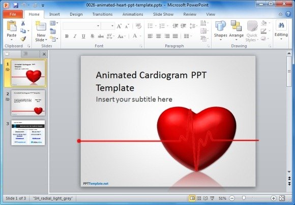 Detail Heartbeat Powerpoint Template Free Nomer 20