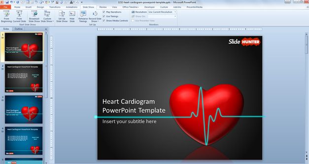 Detail Heartbeat Powerpoint Template Free Nomer 27