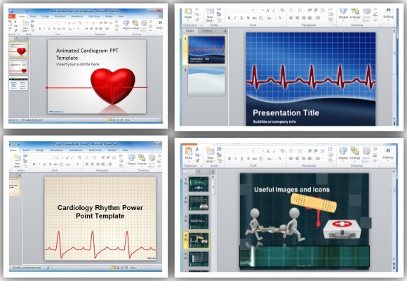 Detail Heartbeat Powerpoint Template Free Nomer 37