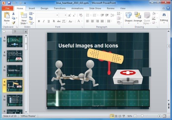 Detail Heartbeat Powerpoint Template Free Nomer 51