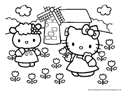 Detail Hello Kitty Mewarnai Nomer 6