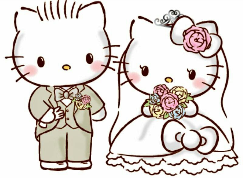 Detail Hello Kitty Wedding Vector Nomer 2