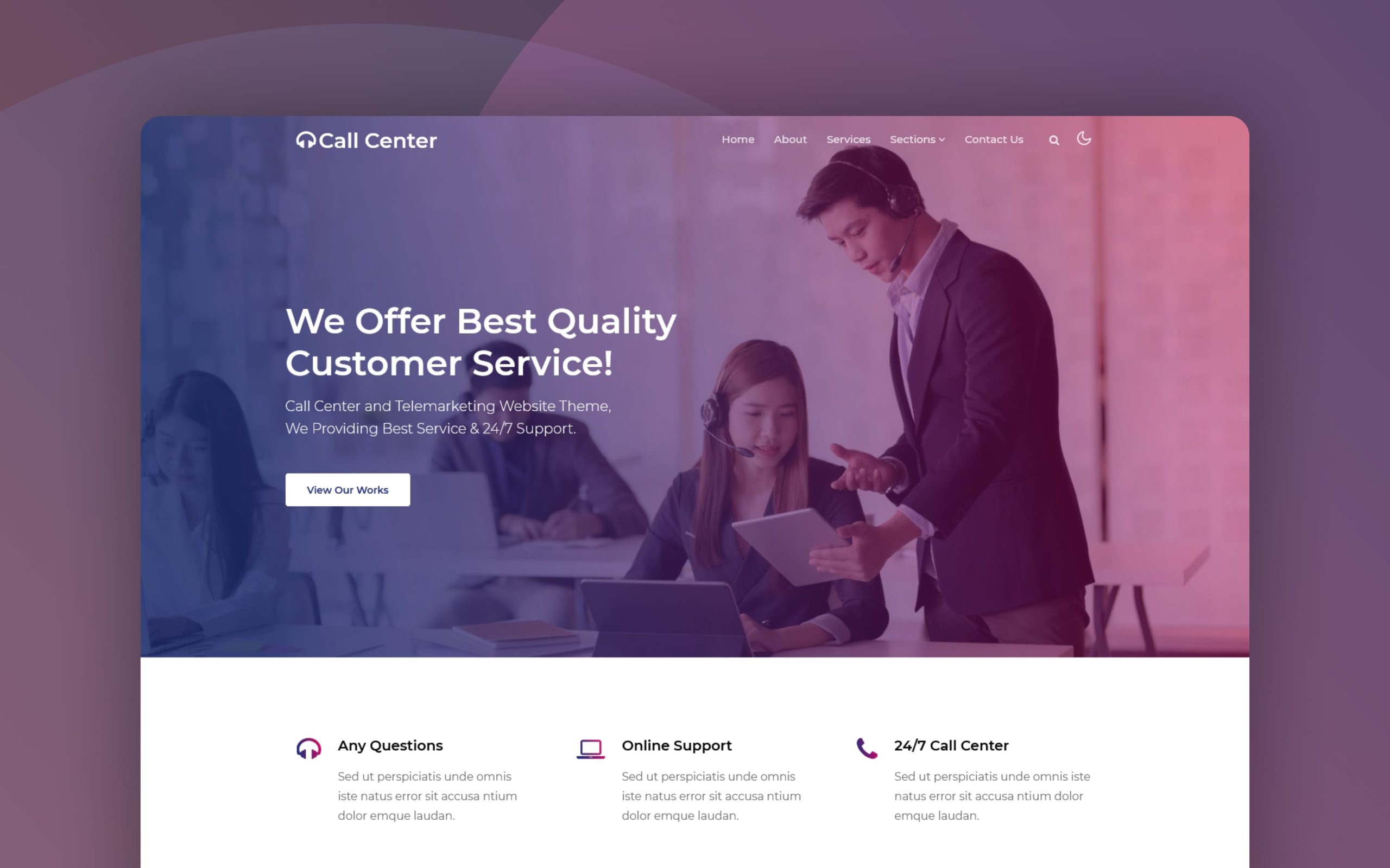 Detail Help Desk Bootstrap Template Free Nomer 9